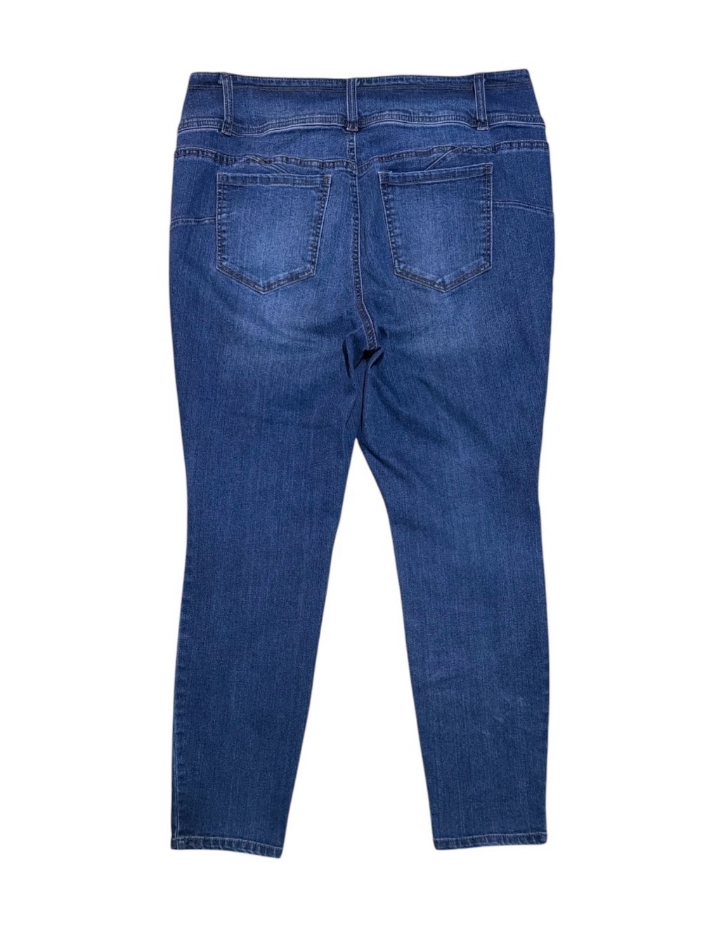 d. jeans Women’s 16W Triple Button Stretch Slim Straight Jeans Medium Wash - Picture 4 of 6